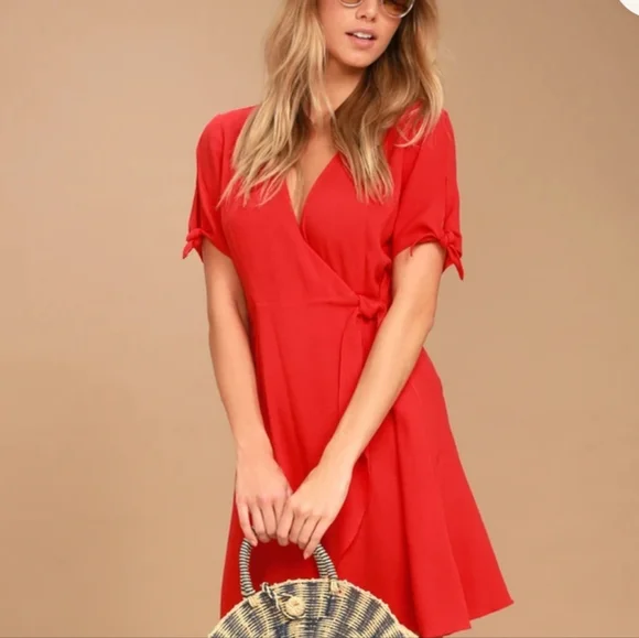Lulus | Dresses | Nwt Lulus Womens Red Wrap Dress | Poshmark Lulus | Dresses | Nwt Lulus Womens Red Wrap Dress | Poshmark